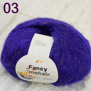 Sale 1BallX50gr Fluffy Soft MOHAIR Rainbow SweaterHand Knitting Crochet Yarn 03 - Picture 1 of 24