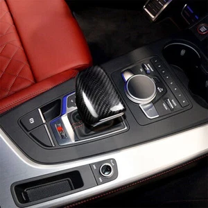 For Audi A4 S4 S5 RS5 A5 Q5 Q7 Real Dry Carbon Fiber Gear Shift Knob Cover Trim - Bild 1 von 9