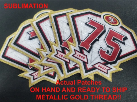 Official Size SAN FRANCISCO 49ers 75th Anniversary Patch Football Jersey 75 yrs Cover