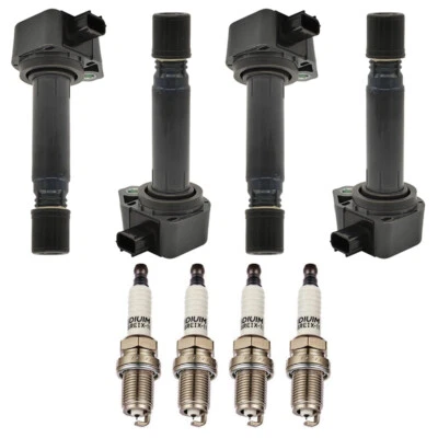 4X Bobinas de encendido + Bujías de iridio para Honda Civic 2006 2007 2008 09 10 11 Foto 1 de 4