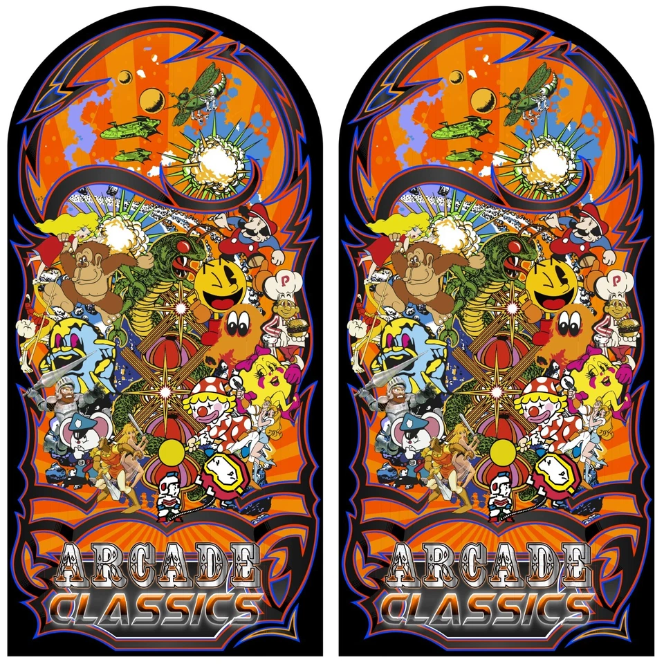 Mame Multicade Classics SideArt Arcade Cabinet Graphics Decals Stickers Set - Image 1 of 1
