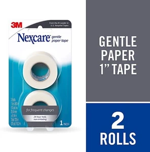 Cinta de papel suave Nexcare 1 pulgada x 10 yardas 2 rollos - Imagen 1 de 2