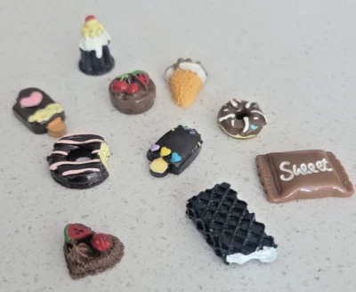 10 piezas Sweet Treat resina temática marrón respaldo plano hágalo usted mismo decoración artesanal adorno Foto 1 de 3