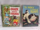 Lot 2 The Poky Little Puppy 1942 Duck and Friends 1974 petits livres d'or vintage