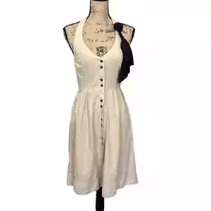 Anthropologie Maeve Retro Halter Fit & Flare Dress Women's 4 Tan - Picture 1 of 11