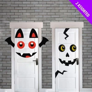 Halloween Tür Deko Abdeckung Szene Setter Tote Party Gesichter Fledermaus Gesicht Aufkleben - Bild 1 von 1