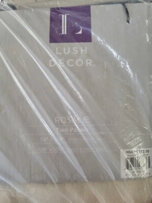 Juego de paneles de cortina de ventana lushdecor Rosalie marfil 54x108 Foto 1 de 4