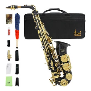 Brass Eb Alto Saxophone Sax Gold with Case Student Beginner & Accessories NEW - - Picture 1 of 12