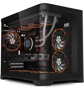 iONZ Flow - PC Gaming Case, Tempered Glass Mid Tower mATX, 3 PWM ARGB Fans - Picture 1 of 19