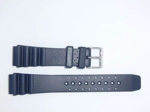 Correa de goma para reloj Bonetto Cinturini (Italia) 20 mm, azul oscuro, modelo 285 - Imagen 1 de 2