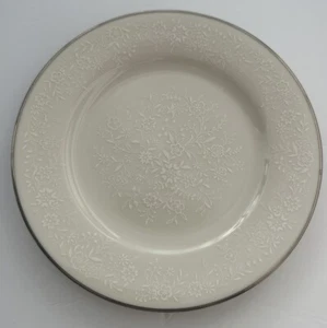 Noritake Affection Bread Plate 6” Vintage Ivory Floral Silver Trim 7192 - Picture 1 of 4