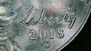2018 D Jefferson Nickel US 5C ERROR COIN DOUBLE Date, LIBERTY & MONTICELLO N751 - Picture 1 of 4