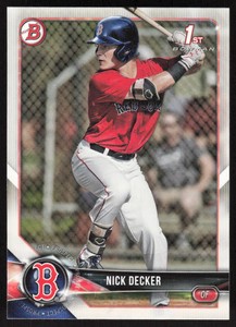 2018 Bowman Draft   Nick Decker 1st Bowman #BD-124 Boston Red Sox