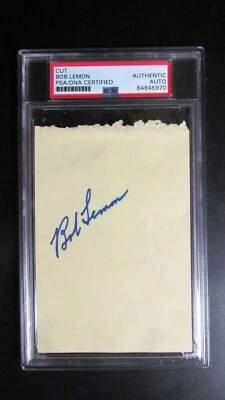 Bob Lemon signed Cut PSA Certified Encapsulated - Image 1 of 3