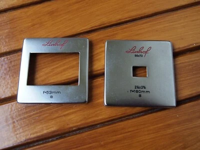2 x Linhof 58x72 53 毫米 180 毫米镜头框架查找器面具 Technika,含美国关税 — 第 1/2 张图片