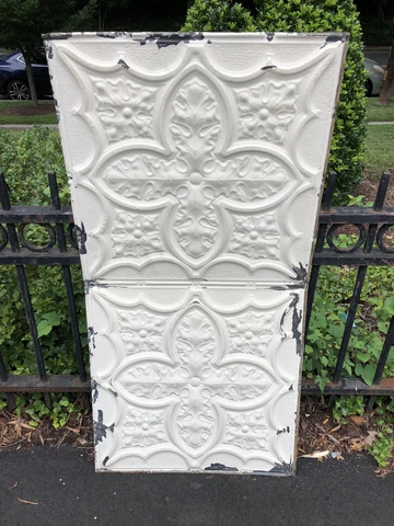 140 antique pressed tin panels , 24 inches by 48 inches , $35.00 per panel !! Cover
