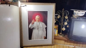 Cuadro enmarcado Teresa Satola Papa Juan Pablo XX, firmado por el artista, ¡limitado! - Imagen 1 de 11
