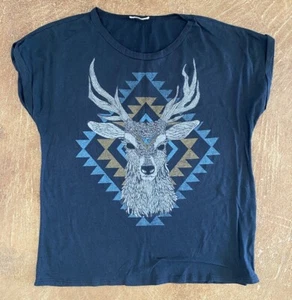 Soprano Women’s Deer Graphic Tee, Black, Medium￼ - Picture 1 of 4