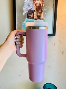 Brand New In Box Tumbler Purple Super Cute Summer Cup with Straw - Picture 1 of 1