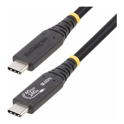 Startech.Com Cavo USB C 240W certificato USB IF Black 0,5m 50C 40G USB4 CABLE - Immagine 1 di 4