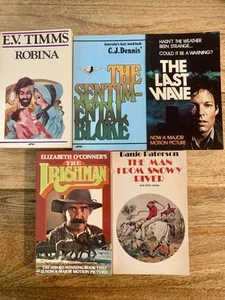 5 x Australian vintage novels movies paperback Timms Sentimental Bloke Last Wave - Picture 1 of 14