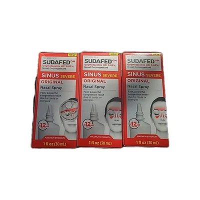 Sudafed Sinus Spray Nasal Severo 12 Horas Alivio Sin Somnolencia X3 Exp 4/27 Foto 1 de 2