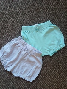 BNWOT - 2 x BABY GIRLS BLOOMER SHORTS - AGE 12-18 MONTHS - Picture 1 of 5
