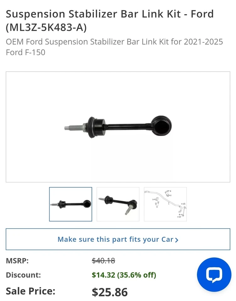 Genuine Ford Suspension Stabilizer Bar Link Kit ML3Z-5K483-A - Image 1 of 4