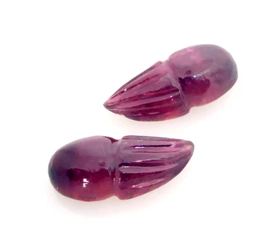 Par de piedras preciosas sueltas talladas en forma de hoja de turmalina rosa natural 11,25 quilates 17X7X5 mm Foto 1 de 4