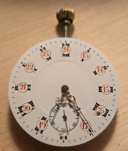 Ausgefallenes 24H Zifferblatt Depose antikes Taschenuhrwerk läuft für Reparaturen 43mm - Bild 1 von 8