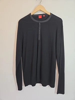 Saks Fifth Avenue Silk Wool Blend 1/4 Button Long Sleeve Sweater Top Size Large - Image 1 of 4
