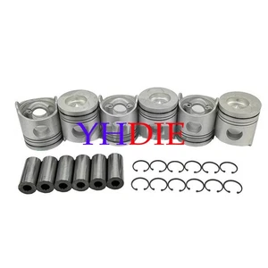 6x Engine Piston with Pin and Circlips STD ME158096 for Mitsubishi 6D24 Engine - Picture 1 of 1