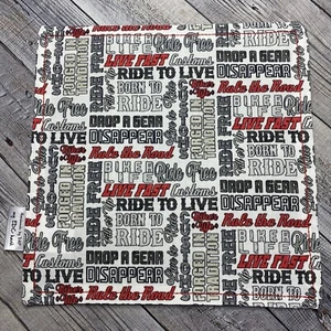 EDC HANK MIT MIKROFASERRÜCKEN 9" - MOTORRADFAHRT KOSTENLOS LIVE TO RIDE TASCHENTUCH - Bild 1 von 2