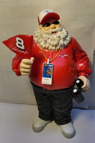 NASCAR Red Santa Figurine #8 Dale Earnhardt Jr Santa Claus Fan by Trevco - NEW Cover