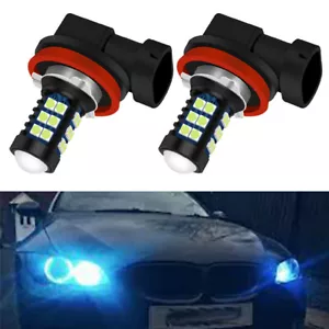Bright Ice Blue H8 LED Light Bulbs Angel Eyes Halo Ring For BMW E92 E91 E60 - Picture 1 of 8