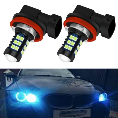 Bright Ice Blue H8 LED Light Bulbs Angel Eyes Halo Ring For BMW E92 E91 E60 - Image 1 of 4