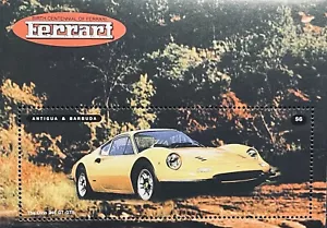 ANTIGUA FERRARI BRIEFMARKEN SS POSTFRISCH 1998 DER DINO 246 GT-GTS KLASSISCHER AUTO SPORTWAGEN - Bild 1 von 1