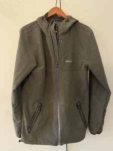 Rip Curl Mens Medium Green Anti Series Full Zip Hooded Windbreaker Rain Jacket - Picture 1 of 4