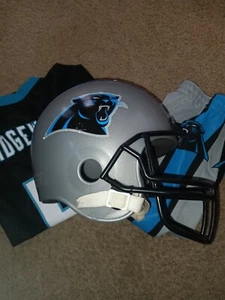 NFL-CAROLINA PANTHERS-3 PIECE SET-HELMET-JERSEY & PANTS-#5-TEDDY BRIDGEWATER-YTH - Picture 1 of 14