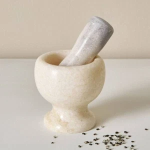 "Marble Mortar & Pestle - Heavy-Duty Crusher for Herbs, Spices, Garlic, Premium" - Picture 1 of 5