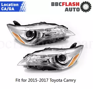 Headlights For 2015 2016 2017 Toyota Camry Left+Right Headlamps Head Light Pair - Picture 1 of 12