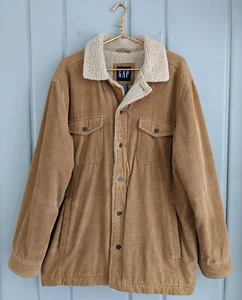 Abrigo Chaqueta Grande Vintage Gap Para Hombres Sherpa Forrado Pana Marrón Camionero 2002 Trabajo - Imagen 1 de 8