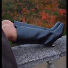 Black Faux Leather Knee High Boots Size 7 Au From Hm, 5.5cm Heel