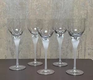 Mikasa Sea Mist Clear Frost Stem Wine Glass 9.25" Tall Set of 5 - Picture 1 of 6
