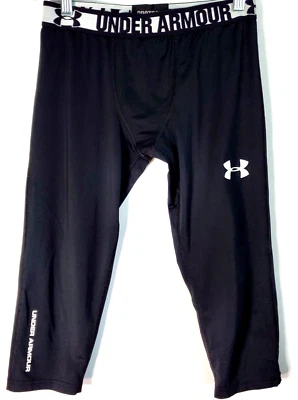 Under Armour YLG HeatGear Long Compression 9" Shorts Black Fitted - Image 1 of 4
