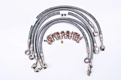 BMW 1994-2006 R 1100GS ABS GBRAKES 5 LINE FRONT / REAR BRAIDED BRAKE LINE KIT - Imagen 1 de 4