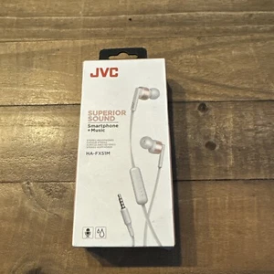 JVC HAFX38M MARSHMALLOW IN-EAR HEADPHONES W/ REMOTE & MIC - ROSE WHITE  HA-FX51M - Picture 1 of 2