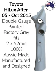 2 Gauge Pillar Pod suit Toyota N70 Hilux After 05 Painted Factory grey 2 x 52mm - Picture 1 of 9