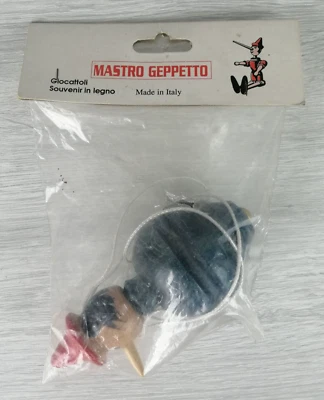 PINOCCHIO - TROTTOLA DI LEGNO - MASTRO GEPPETO - MADE IN ITALY  - Immagine 1 di 2