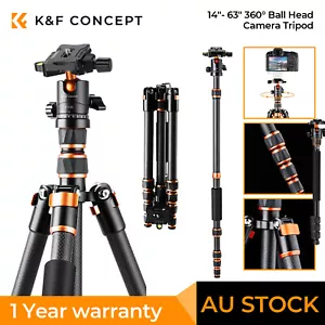 K&F Concept Professional 63" Carbon Fiber Camera Tripod Monopod C225C0 for DSLR - Picture 1 of 9